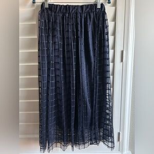 Women Navy Blue Striped Skirt